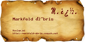 Markfeld Ábris névjegykártya